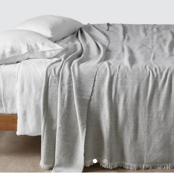 🆕The Citizenry LA CALLE ALPACA BED BLANKET Dove Grey Diamond Throw - Picture 2 of 9